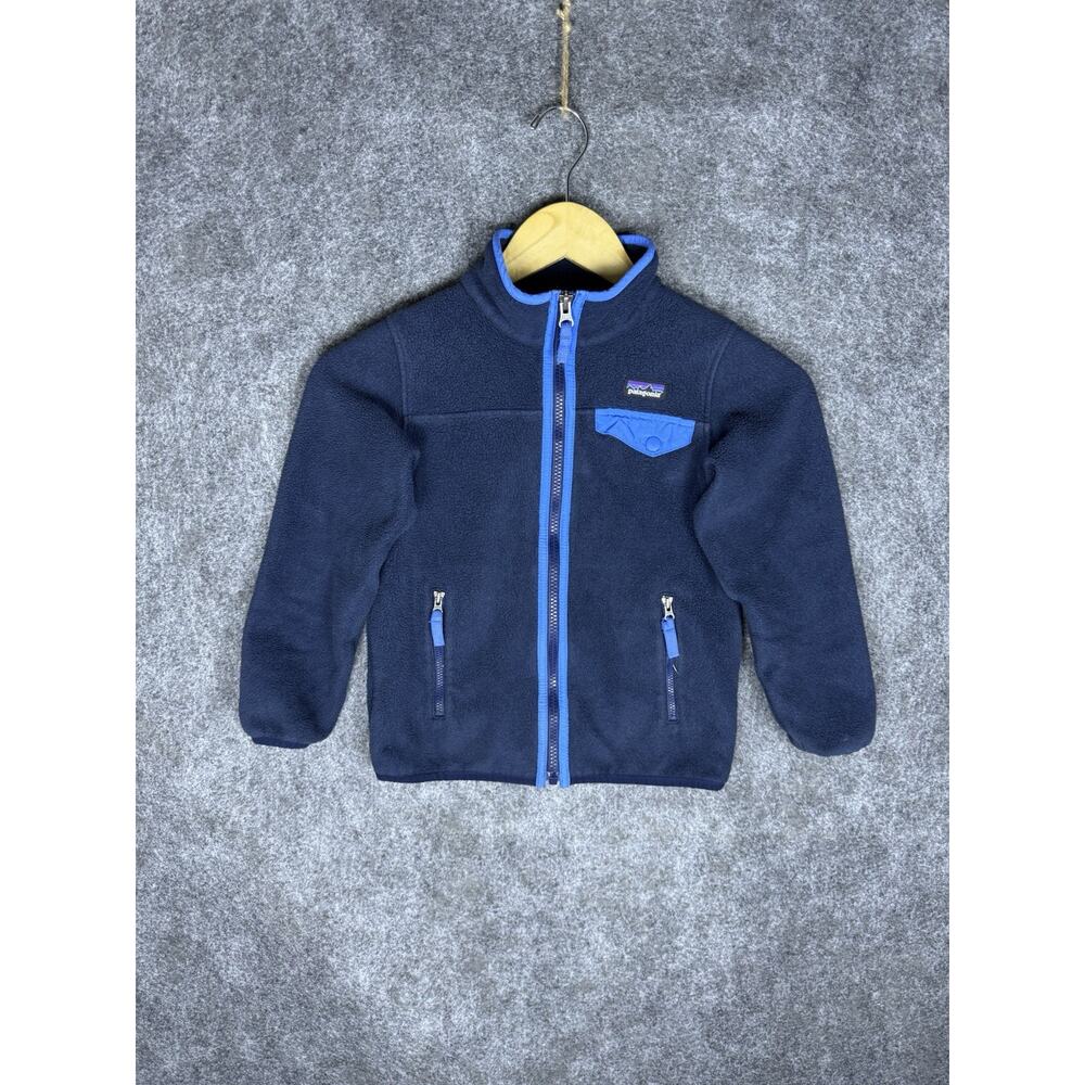 Patagonia Synchilla Snap-T Pullover Girls Size XS 5-6 Navy Blue Fleece